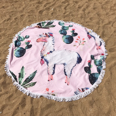 Кръгла плажна кърпа с ресни в няколко модела