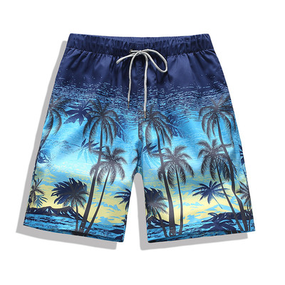 Μαγιό αντρικά με floral μοτίβο σε μπλε χρώμα