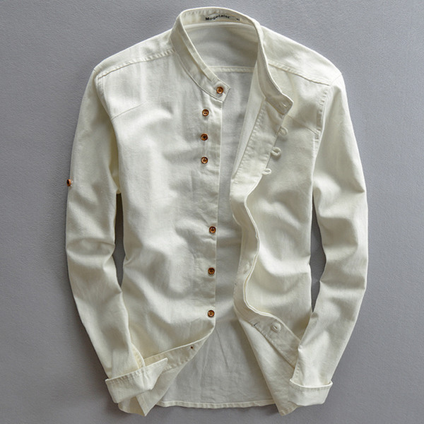 Мъжка тънка риза с навиващи се ръкави в няколко цвята