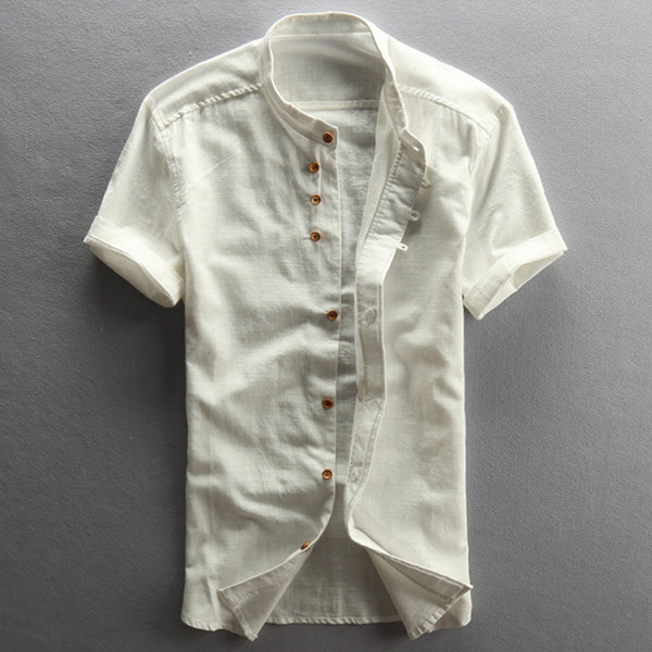 Мъжка тънка риза с навиващи се ръкави в няколко цвята