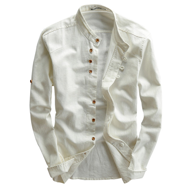 Мъжка тънка риза с навиващи се ръкави в няколко цвята