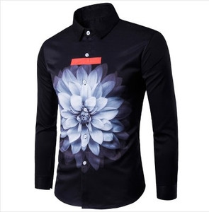 Μοντέρνο ανδρικό πουκάμισο  σε δύο σχέδια με εκτύπωση μανικιών και 3D εκτύπωση