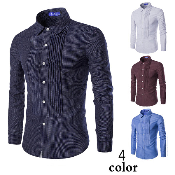 Cămașă stilată pentru bărbați în mai multe culori cu motive adunate