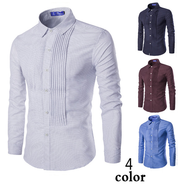 Cămașă stilată pentru bărbați în mai multe culori cu motive adunate