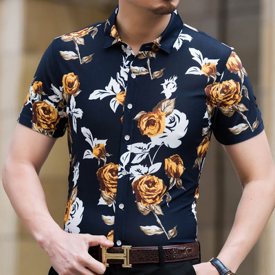 Cămașă pentru bărbați turnată în imprimeuri de diferite culori