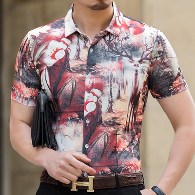 Cămașă pentru bărbați turnată în imprimeuri de diferite culori