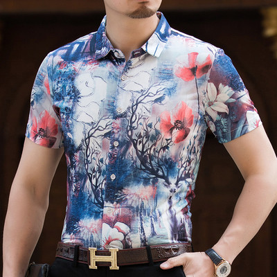 Cămașă pentru bărbați turnată în imprimeuri de diferite culori