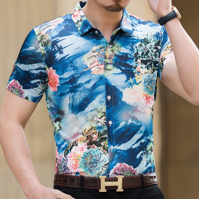 Cămașă pentru bărbați turnată în imprimeuri de diferite culori