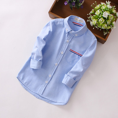 Παιδικό πουκάμισο για αγόρια σε διάφορα χρώματα με διακοσμητική τσέπη και κεντήματα