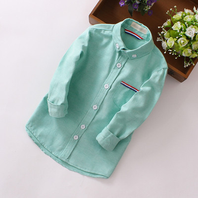 Παιδικό πουκάμισο για αγόρια σε διάφορα χρώματα με διακοσμητική τσέπη και κεντήματα