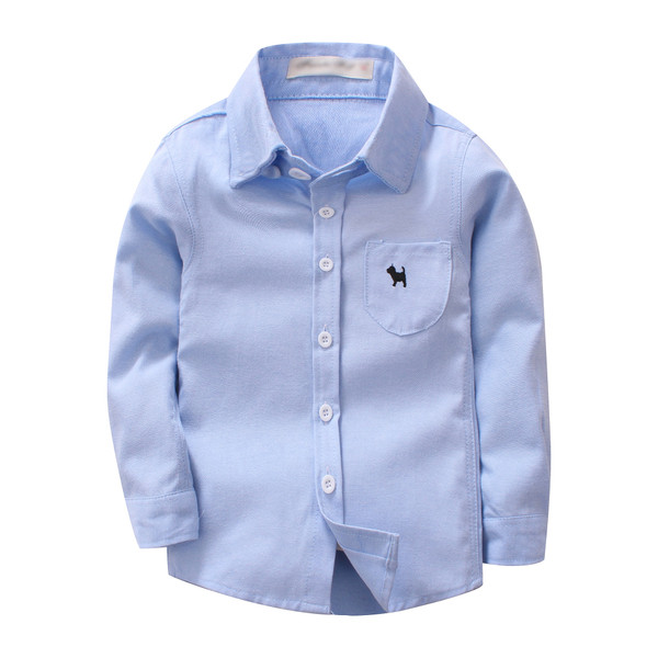 Παιδικό πουκάμισο για αγόρια σε διάφορα χρώματα με διακοσμητική τσέπη και κεντήματα
