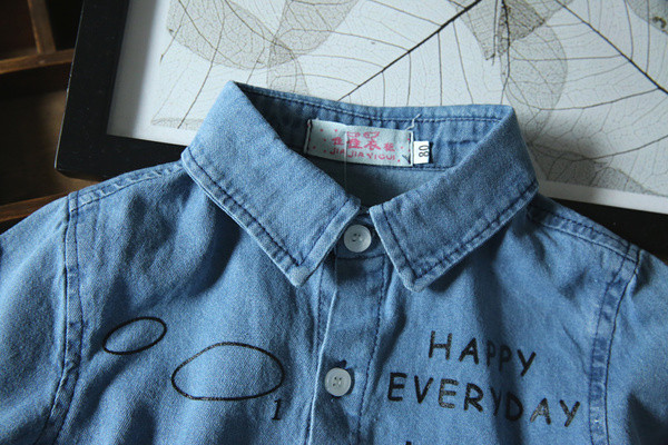 Детска риза подходяща за момичета и момчета с щампа и надпис