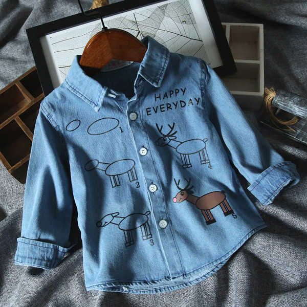 Детска риза подходяща за момичета и момчета с щампа и надпис