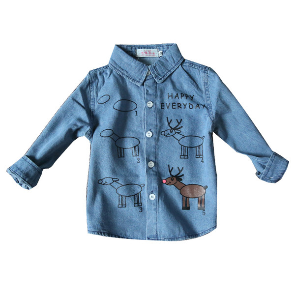 Детска риза подходяща за момичета и момчета с щампа и надпис