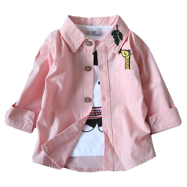 Παιδικό πουκάμισο κατάλληλο για κορίτσια και αγόρια σε διάφορα χρώματα με κεντήματα