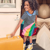 Rochie casual pentru copii cu imprimeu si broderie