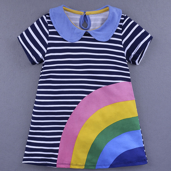 Rochie casual pentru copii cu imprimeu si broderie