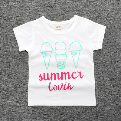 Παιδικό t-shirt για κορίτσια σε λευκό με εκτύπωση και επιγραφή