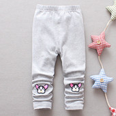 Jambiere pentru copii pentru fete cu aplicare in alb, roz si negru