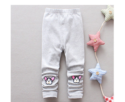 Jambiere pentru copii pentru fete cu aplicare in alb, roz si negru