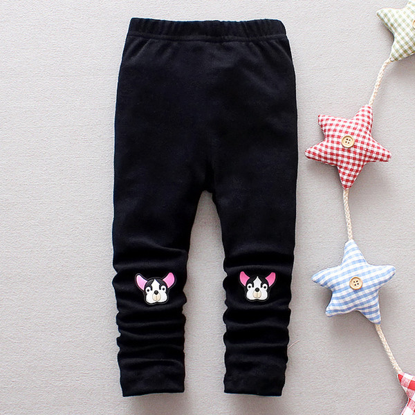 Jambiere pentru copii pentru fete cu aplicare in alb, roz si negru