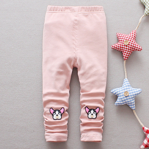 Jambiere pentru copii pentru fete cu aplicare in alb, roz si negru