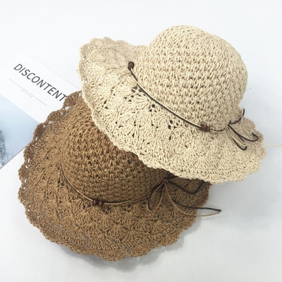 Women`s knitted hat in two colors