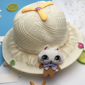 Baby καπέλο άχυρο με γατάκι σε διαφορετικά χρώματα