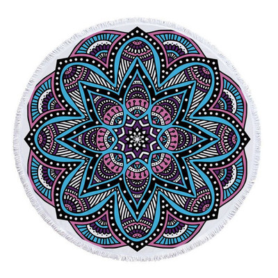 Плажна кърпа в кръгла форма в разнообразни цветове с принт