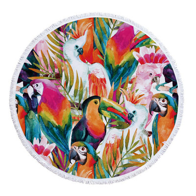 Плажна кърпа в кръгла форма в разнообразни цветове с принт