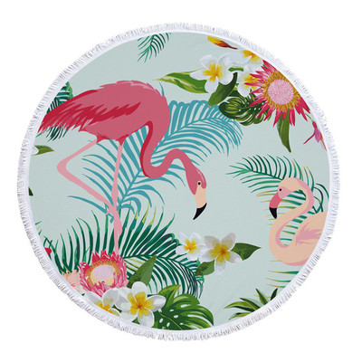 Плажна кърпа в кръгла форма в разнообразни цветове с принт