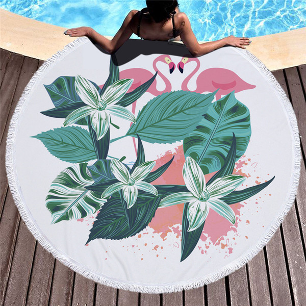 Плажна кърпа в кръгла форма в разнообразни цветове с принт