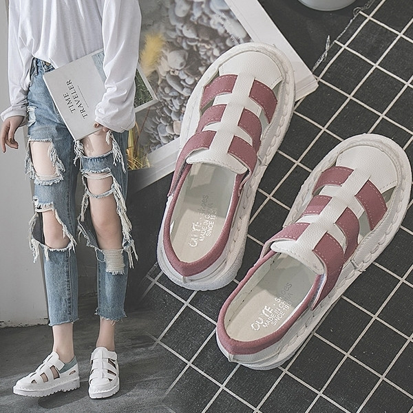 Sandale casual dama din piele ecologica model inchis in mai multe culori