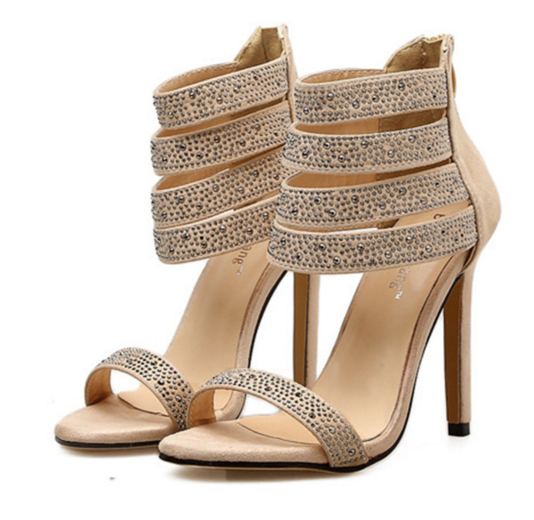 Sandale de dama elegante in doua culori cu bretele cu pietre