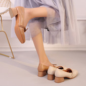 Καθημερινά γυναικεία παπούτσια με ελαφρύ πάχος ακούνι σε δύο χρώματα