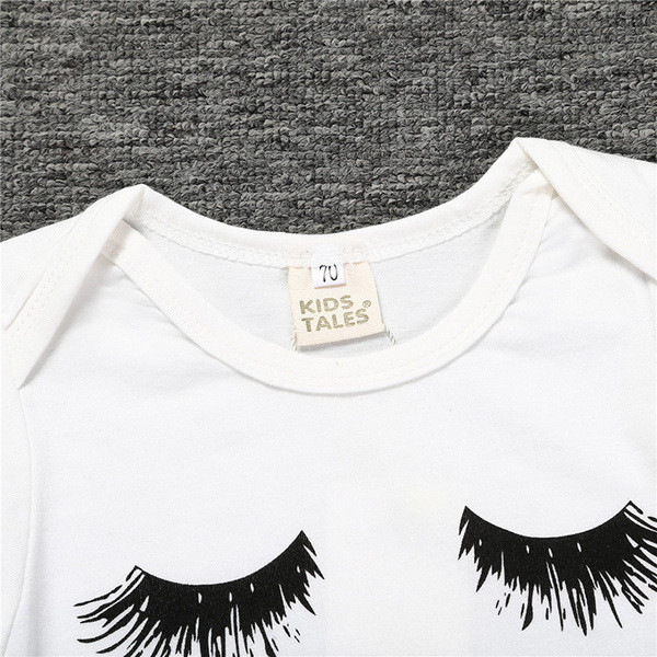 Body bebelusi pentru fete in alb cu imprimeu