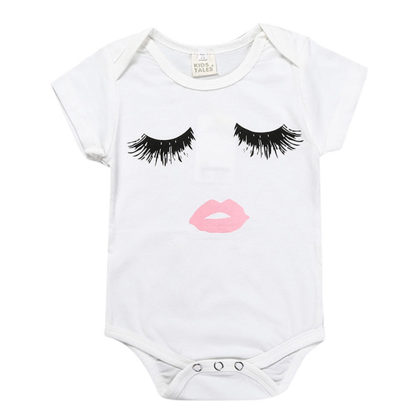 Body bebelusi pentru fete in alb cu imprimeu