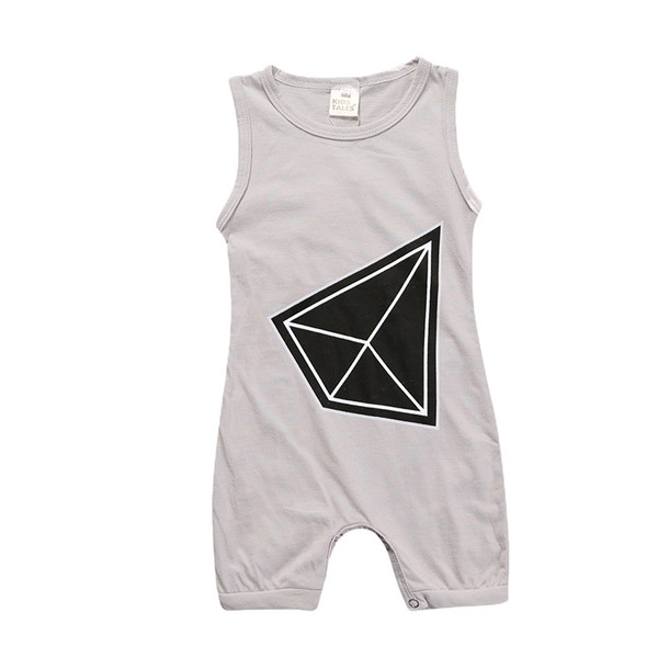 Salopeta de vara pentru bebelusi in doua culori cu figura geometrica