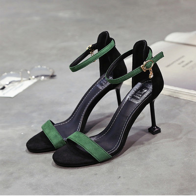 Sandale de dama pe toc subtire jos - doua modele in mai multe culori