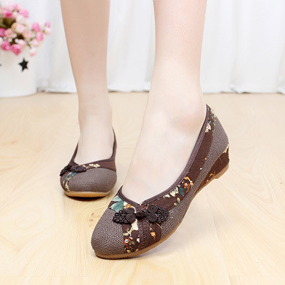 Pantofi casual dama cu motive florale in trei culori