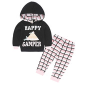 Βρεφικό σετ - μπλουζάκι με κουκούλα και επιγραφή και  παντελόνια