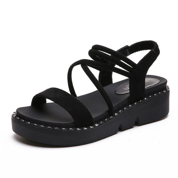 Sandale de dama cu bretele din piele intoarsa in trei culori