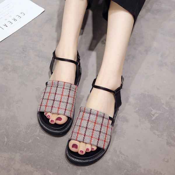 Sandale dama in carouri in mai multe culori