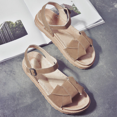 Περιστασιακά γυναικεία σανδάλια σε καφέ, μαύρο και πράσινο