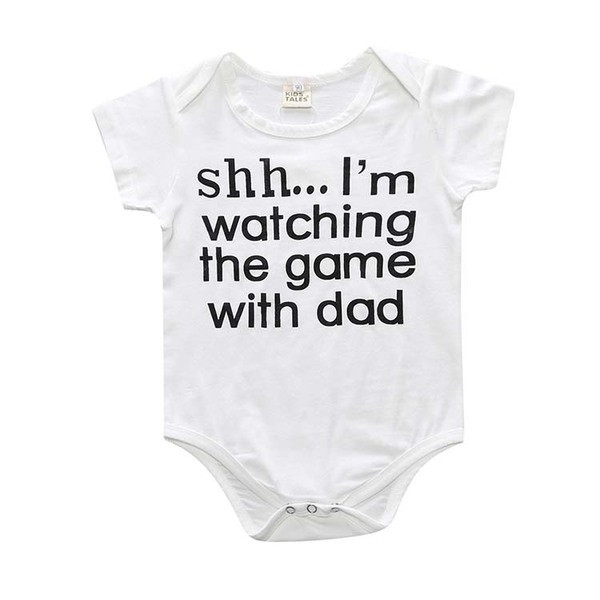 Βρεφικό κορμάκι  σε λευκό χρώμα  με επιγραφή