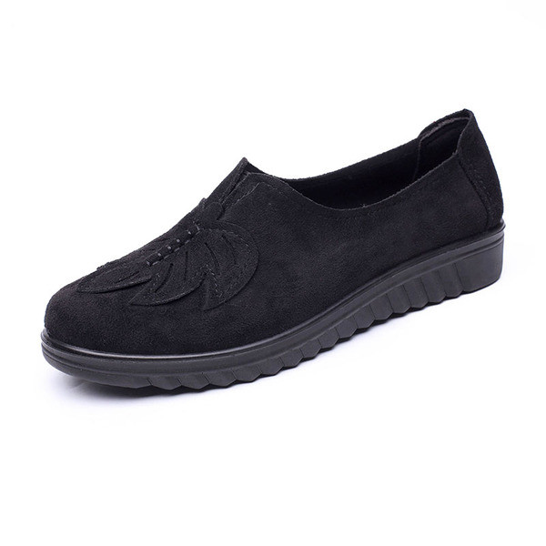 Pantofi casual de damă din nubuc în roșu și negru