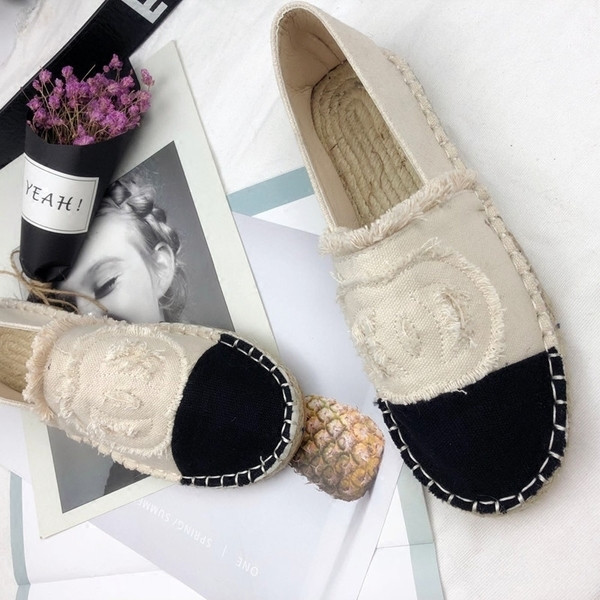 Espadrile de damă casual din denim în albastru și alb