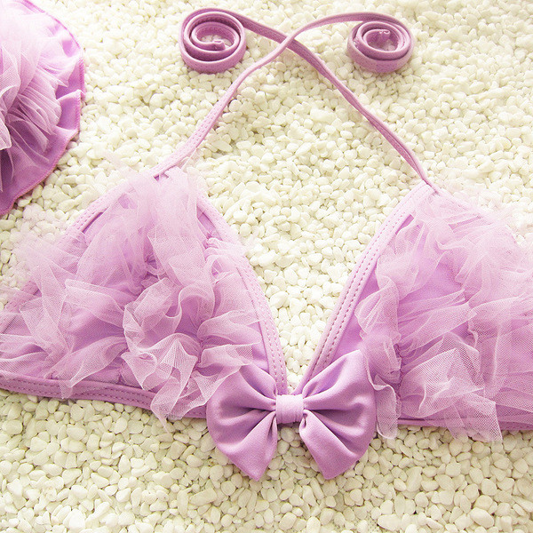 Costum de baie pentru copii elegant pentru fete în două părți cu pălărie