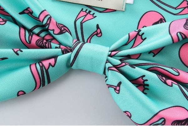 Costum de baie pentru fete pentru copii in albastru cu imprimeu