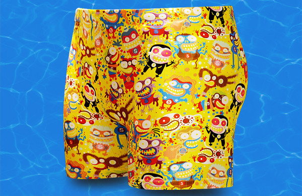 Costum de baie colorat pentru bărbați în trei culori